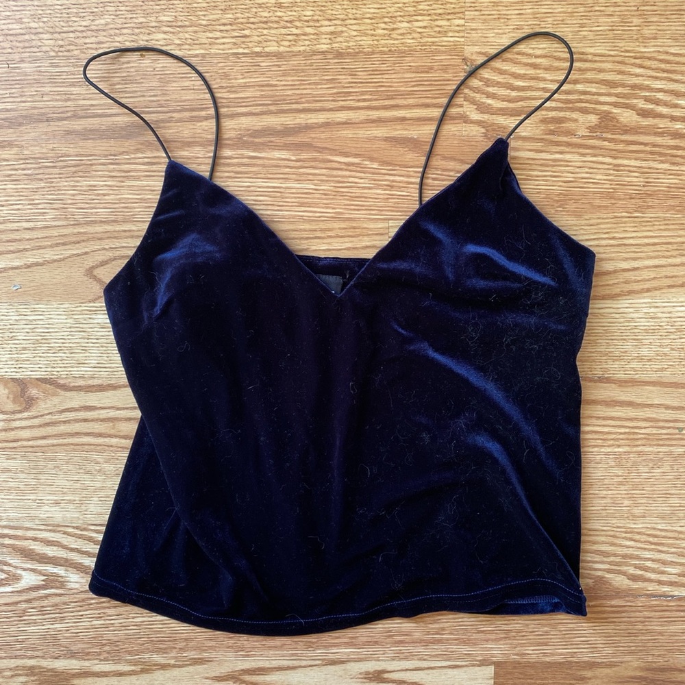 Navy Velvet Tank fits as a Large